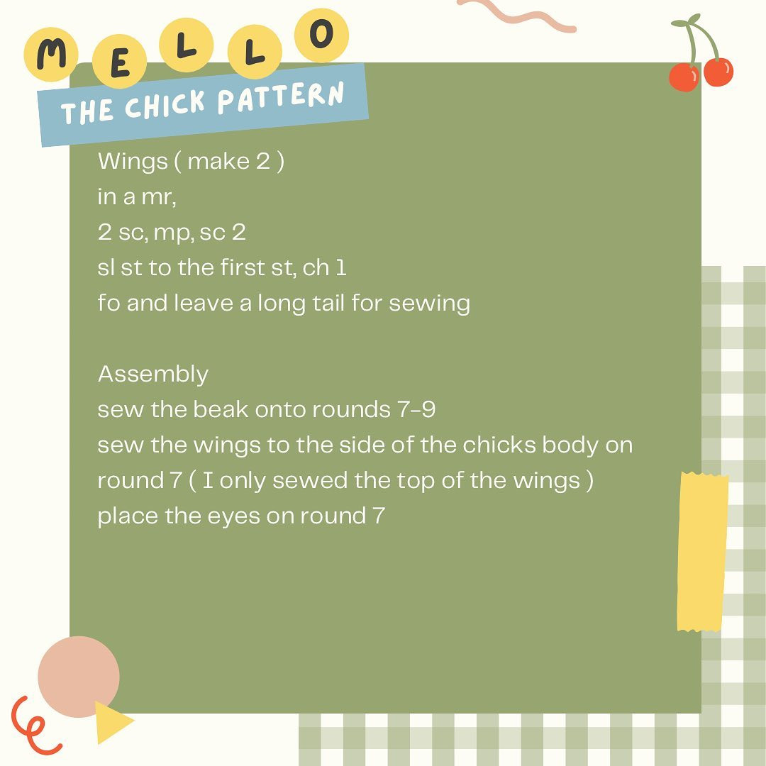 Mello the Chick Free Crochet Pattern - Cute Yellow Amigurumi with Orange Beak