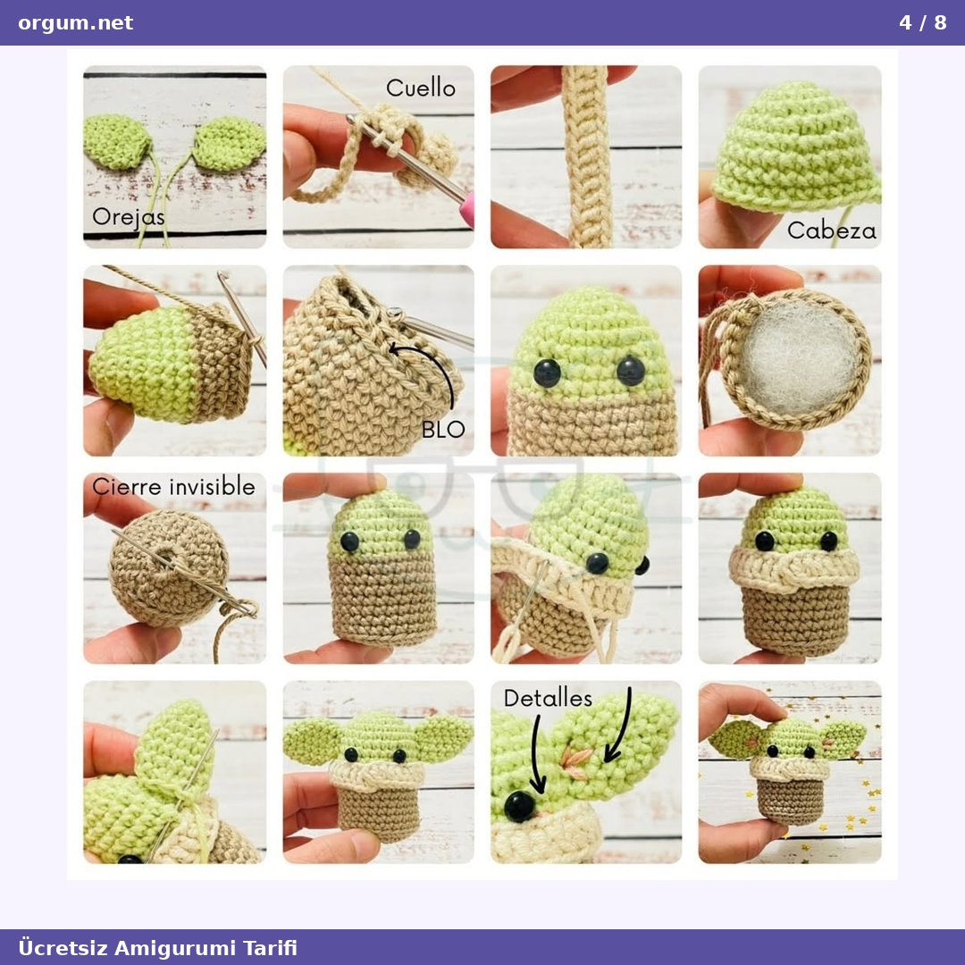 Mini Baby Yoda (Grogu) Amigurumi Pattern - Free Crochet Tutorial
