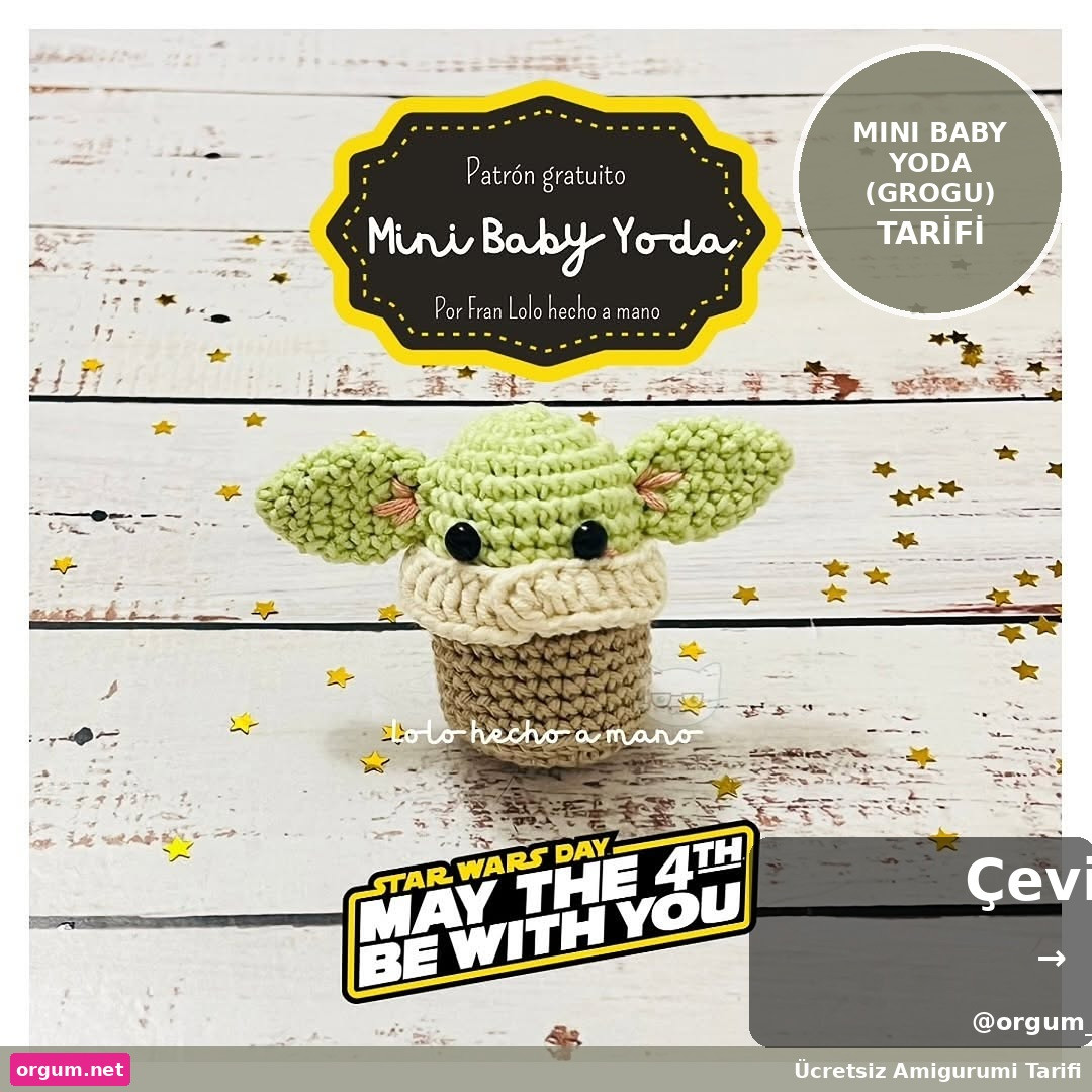 Mini Baby Yoda (Grogu) Amigurumi Pattern - Free Crochet Tutorial
