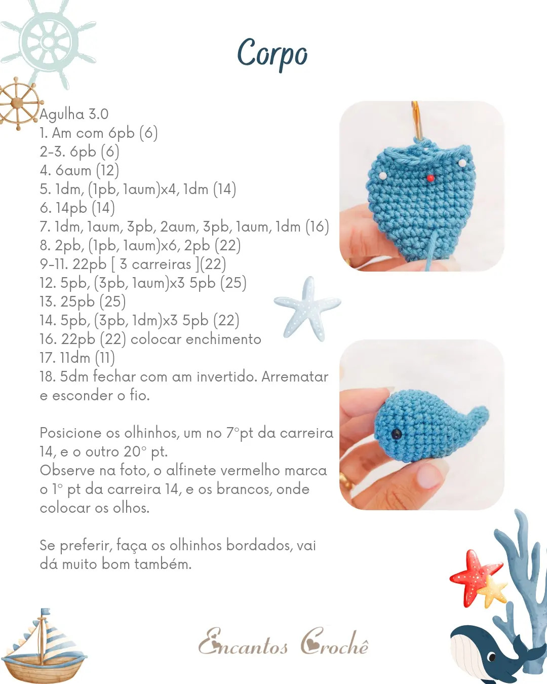 Mini Baleia Amigurumi - Receita Gratuita