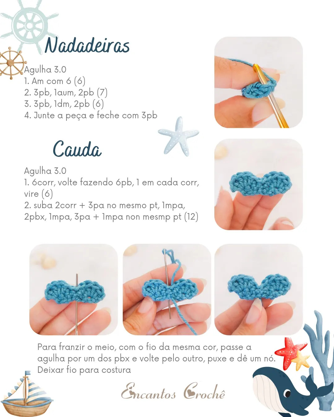 Mini Baleia Amigurumi - Receita Gratuita