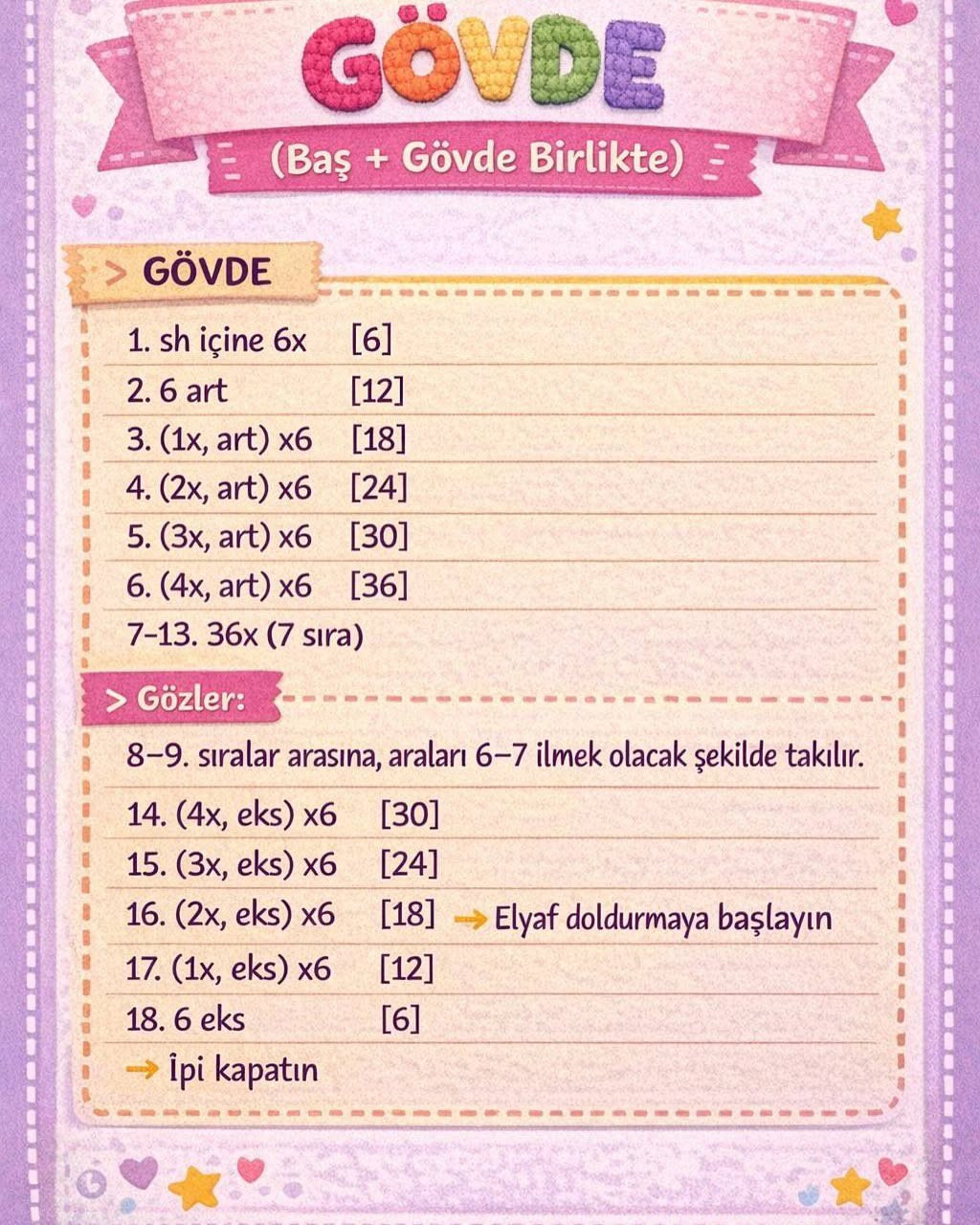 Mini Canavar Amigurumi Tarifim - Düzenlenmiş Halidir