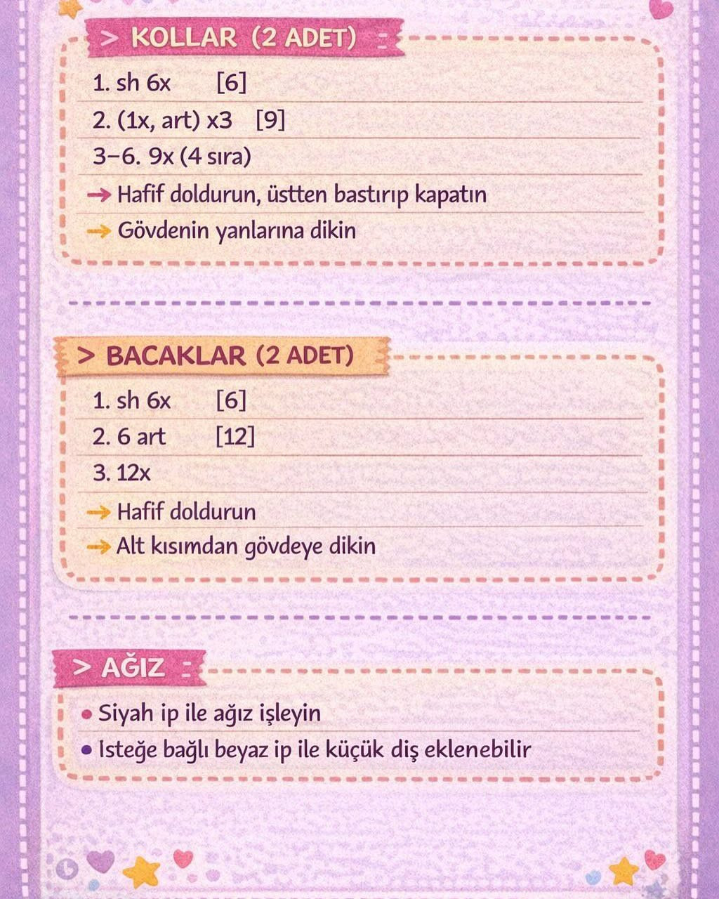 Mini Canavar Amigurumi Tarifim - Düzenlenmiş Halidir