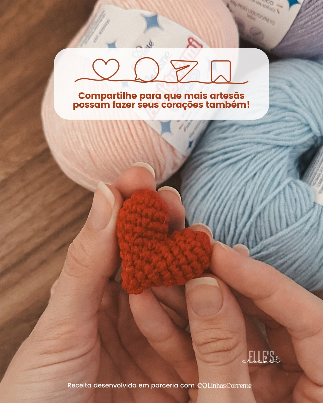 Mini Coração - Receita Gratuita de Crochê