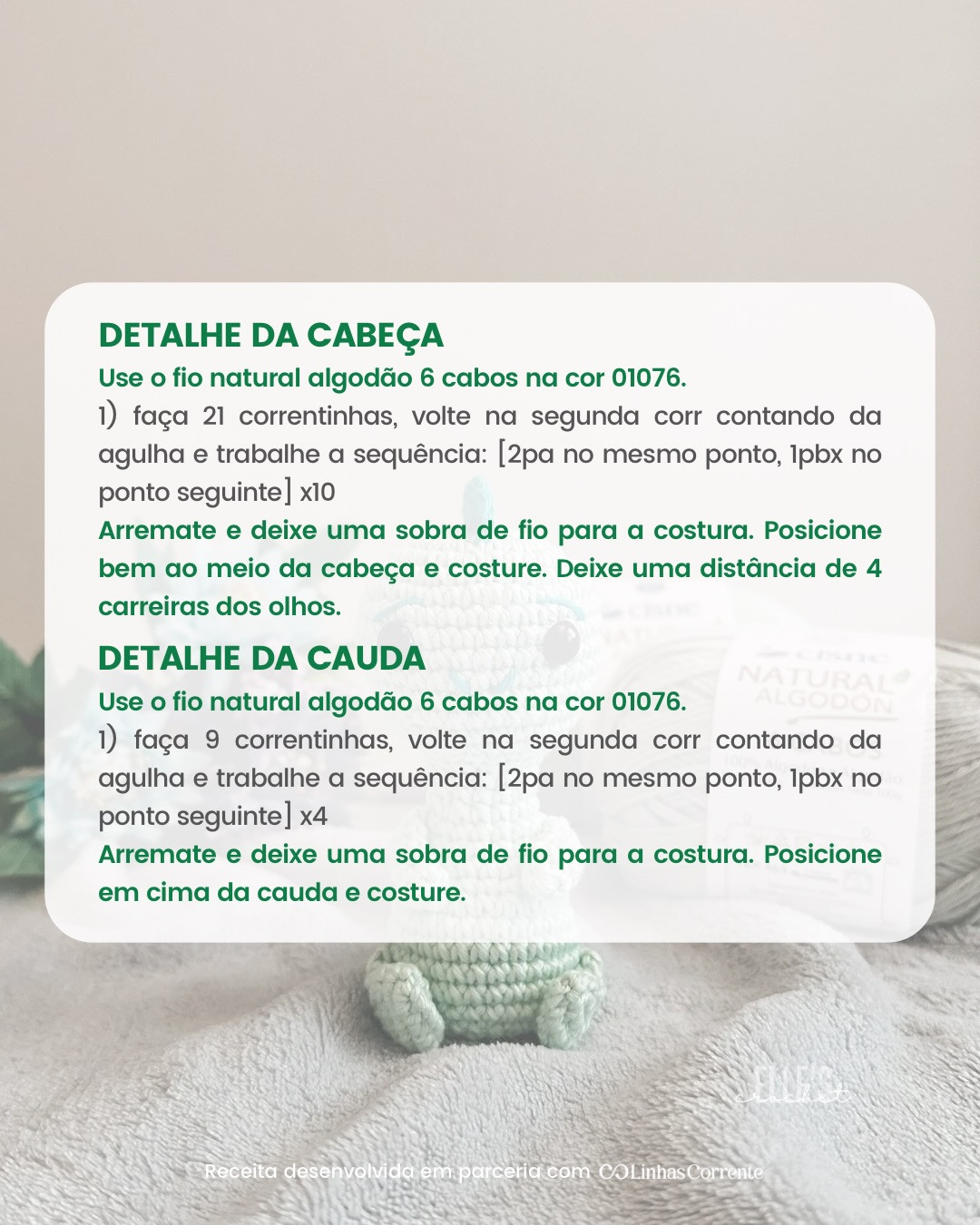 Mini Dino Receita Gratuita - Amigurumi