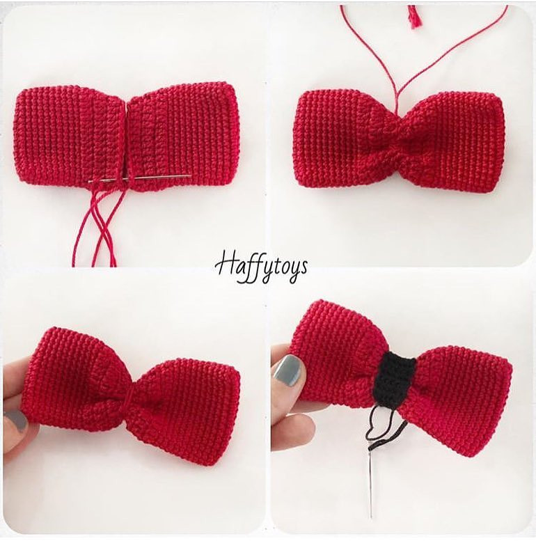 Mini Mouse Taç - Móc len tai chuột và nơ đỏ đen hướng dẫn chi tiết