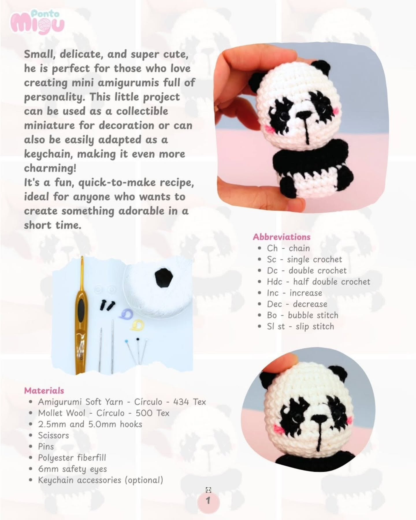 Mini Panda Migu Free Pattern