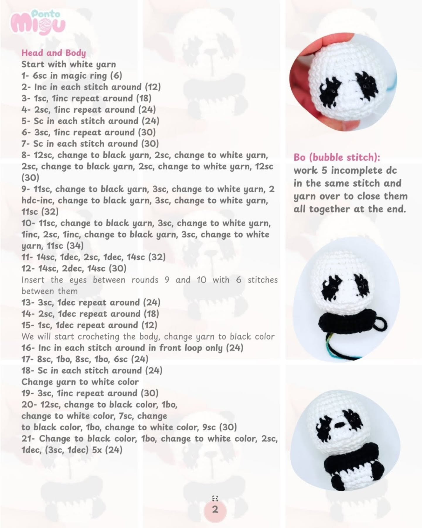Mini Panda Migu Free Pattern