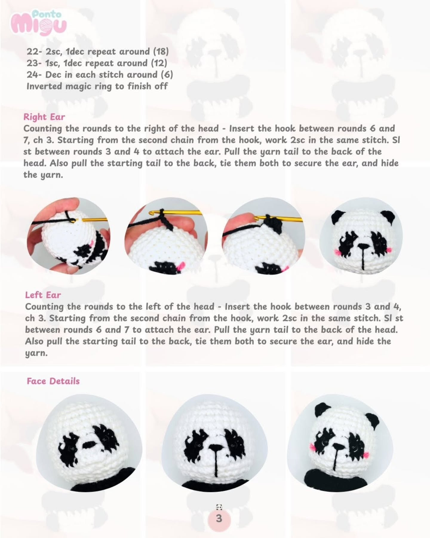Mini Panda Migu Free Pattern