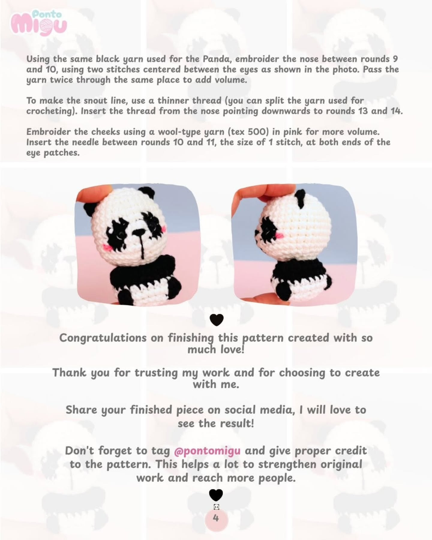Mini Panda Migu Free Pattern