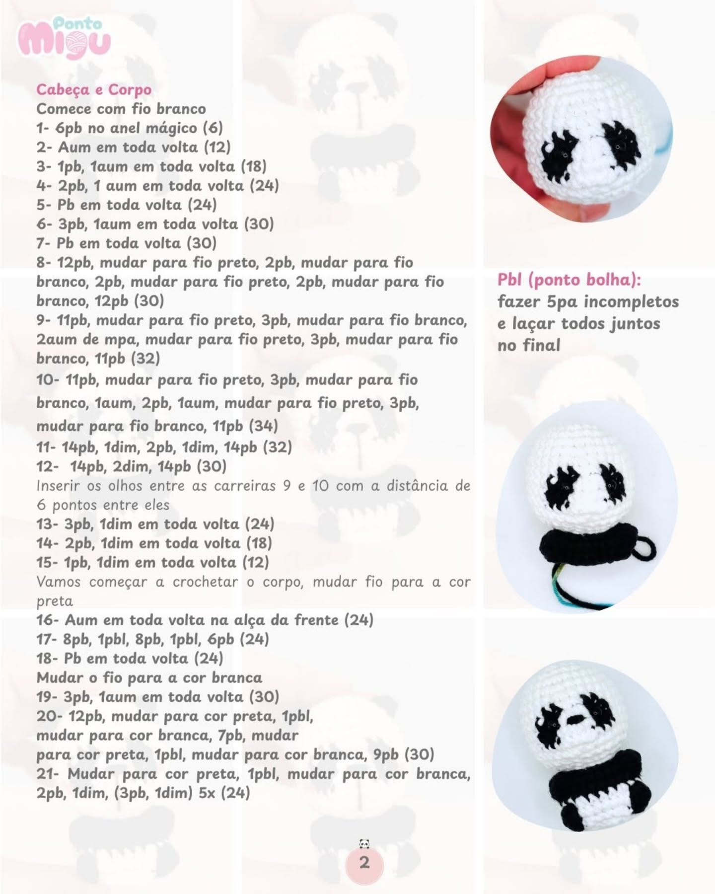 Mini Panda Migu Free Pattern