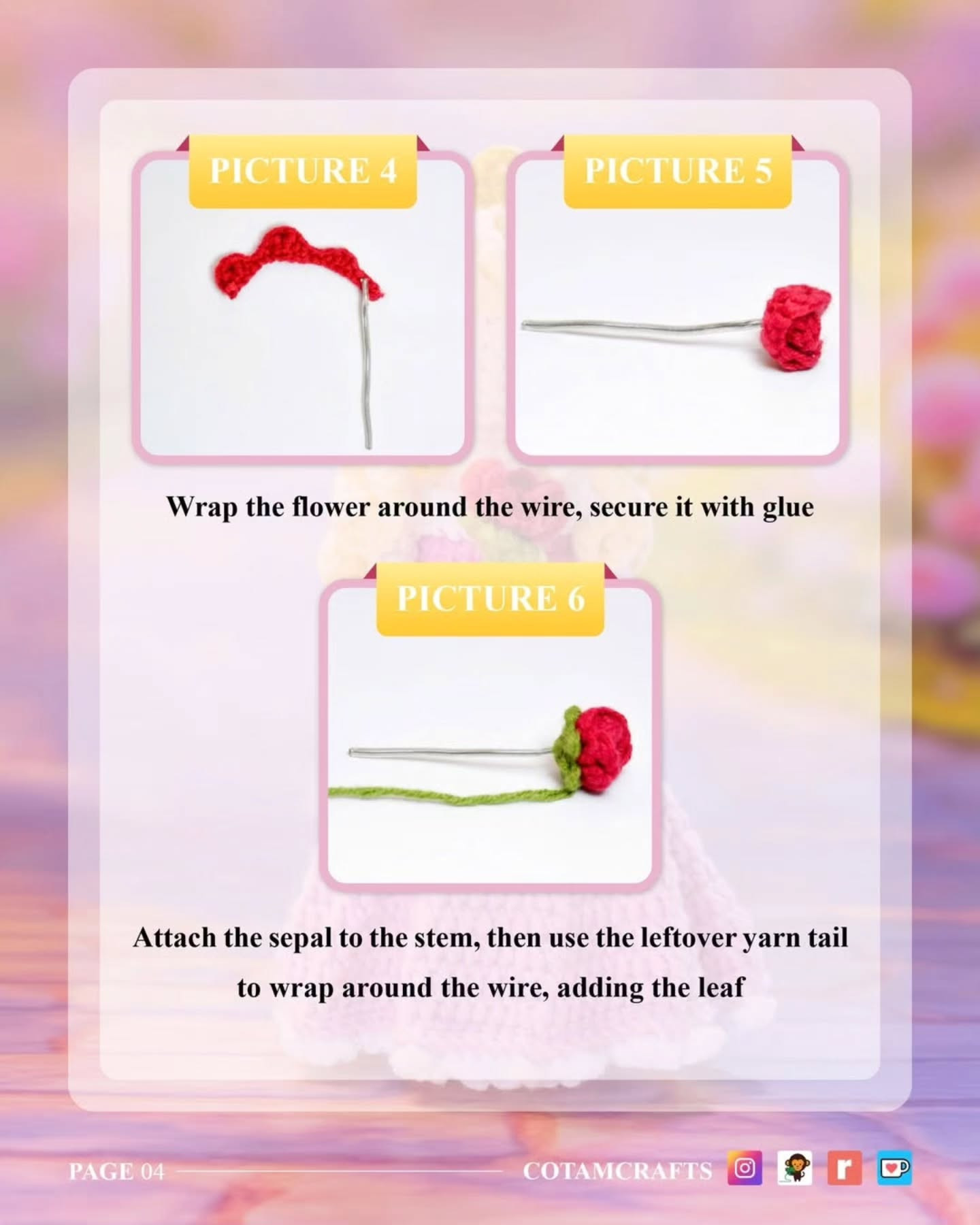 Mini Rose Free Crochet Pattern by Co Tam Crafts