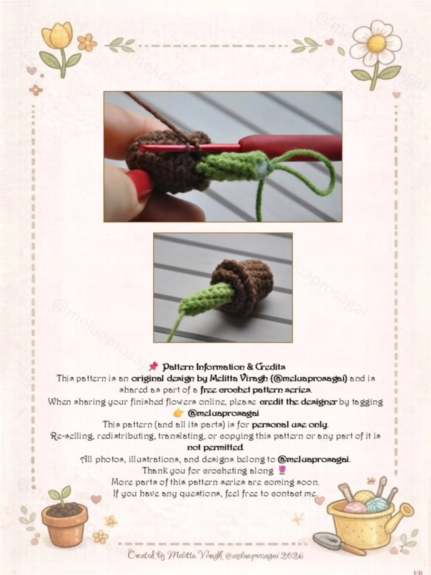 Mini Spring Flowers Free Crochet Pattern: Daisy, Tulip, and Daffodil Amigurumi in Crate