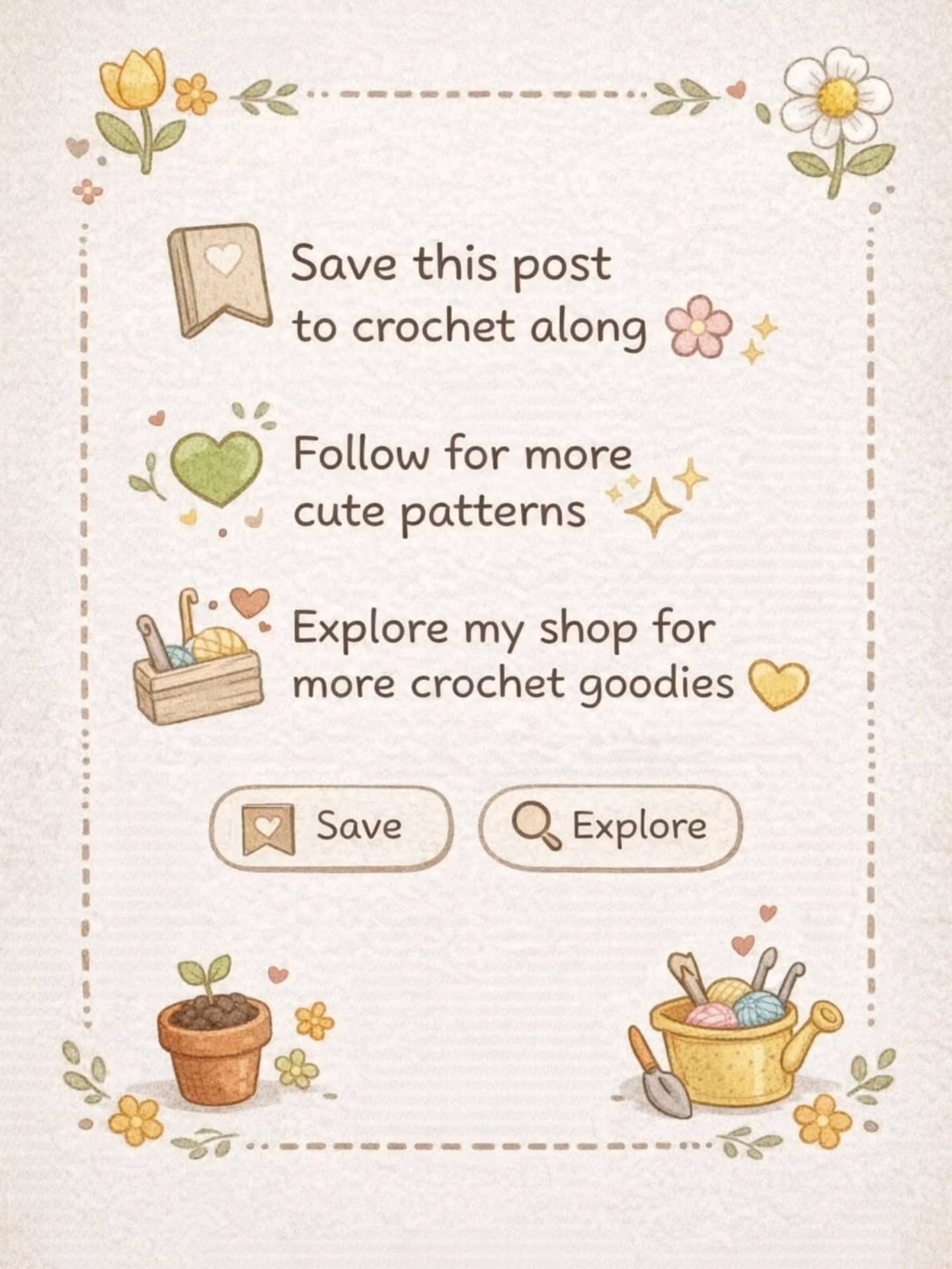 Mini Spring Flowers Free Crochet Pattern: Daisy, Tulip, and Daffodil Amigurumi in Crate