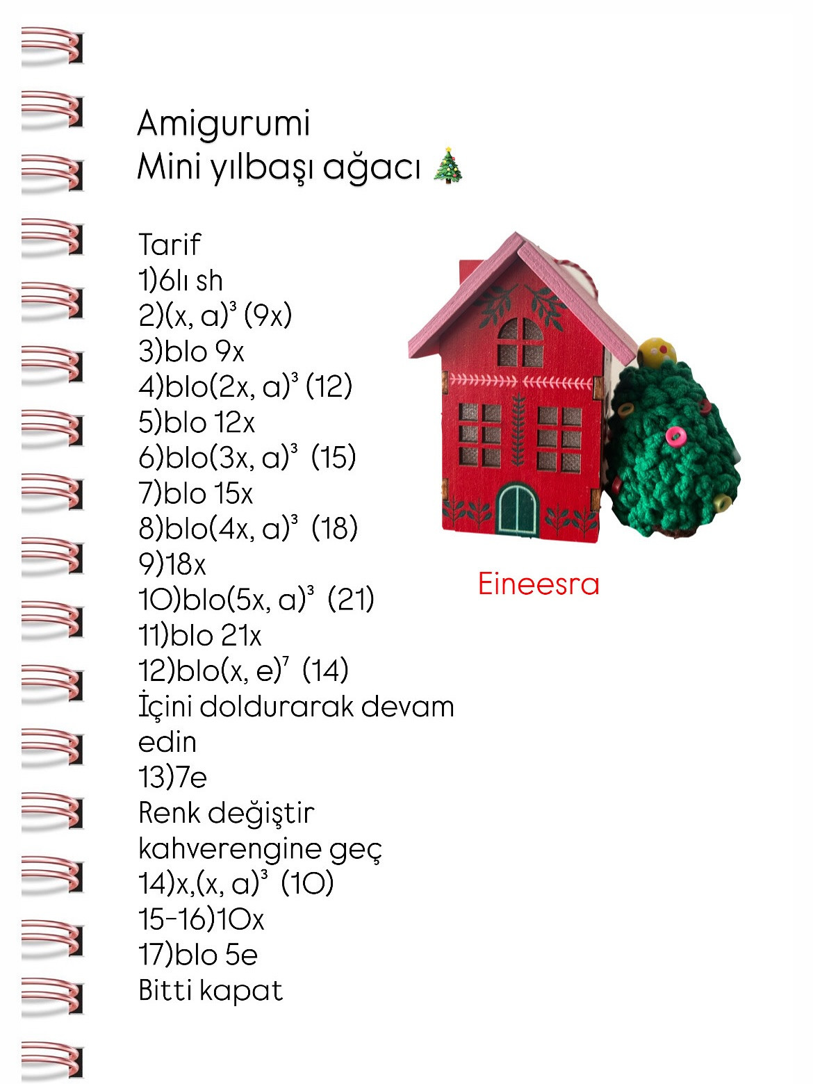 Mini Yılbaşı Ağacı Amigurumi Tarifi - Yeşil İple Mükemmel Noel Dekorasyonu