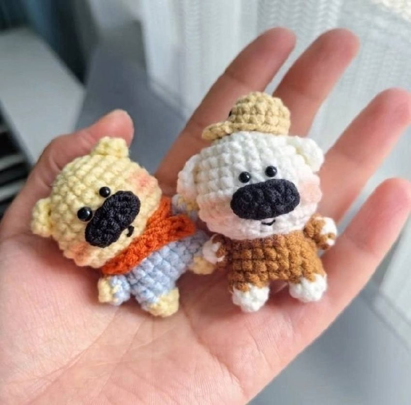 Miniature Amigurumi Puppies Crochet Pattern: Step-by-Step Russian Chart for Cute Tiny Dog Dolls