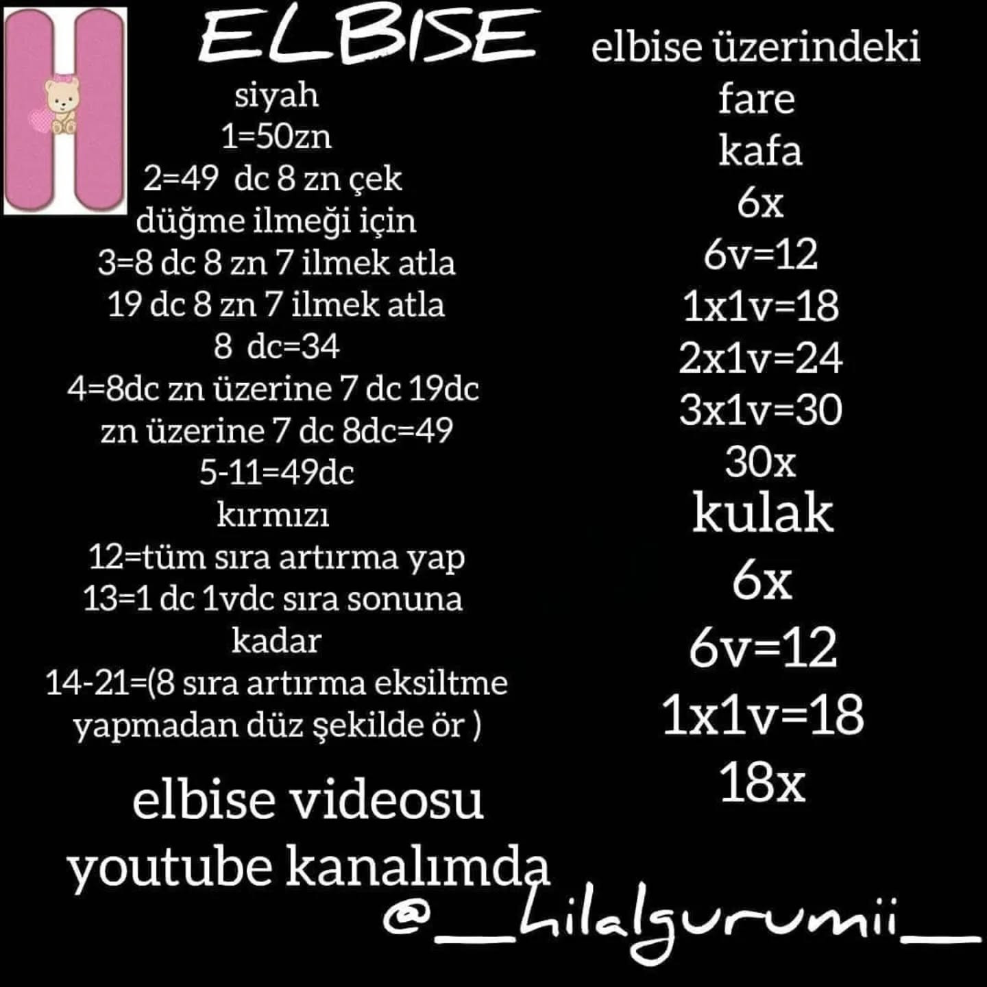 Minni Mouse Kostümlü Bebek - Ücretsiz Mincik Örgü Tarifi ve Malzeme Listesi