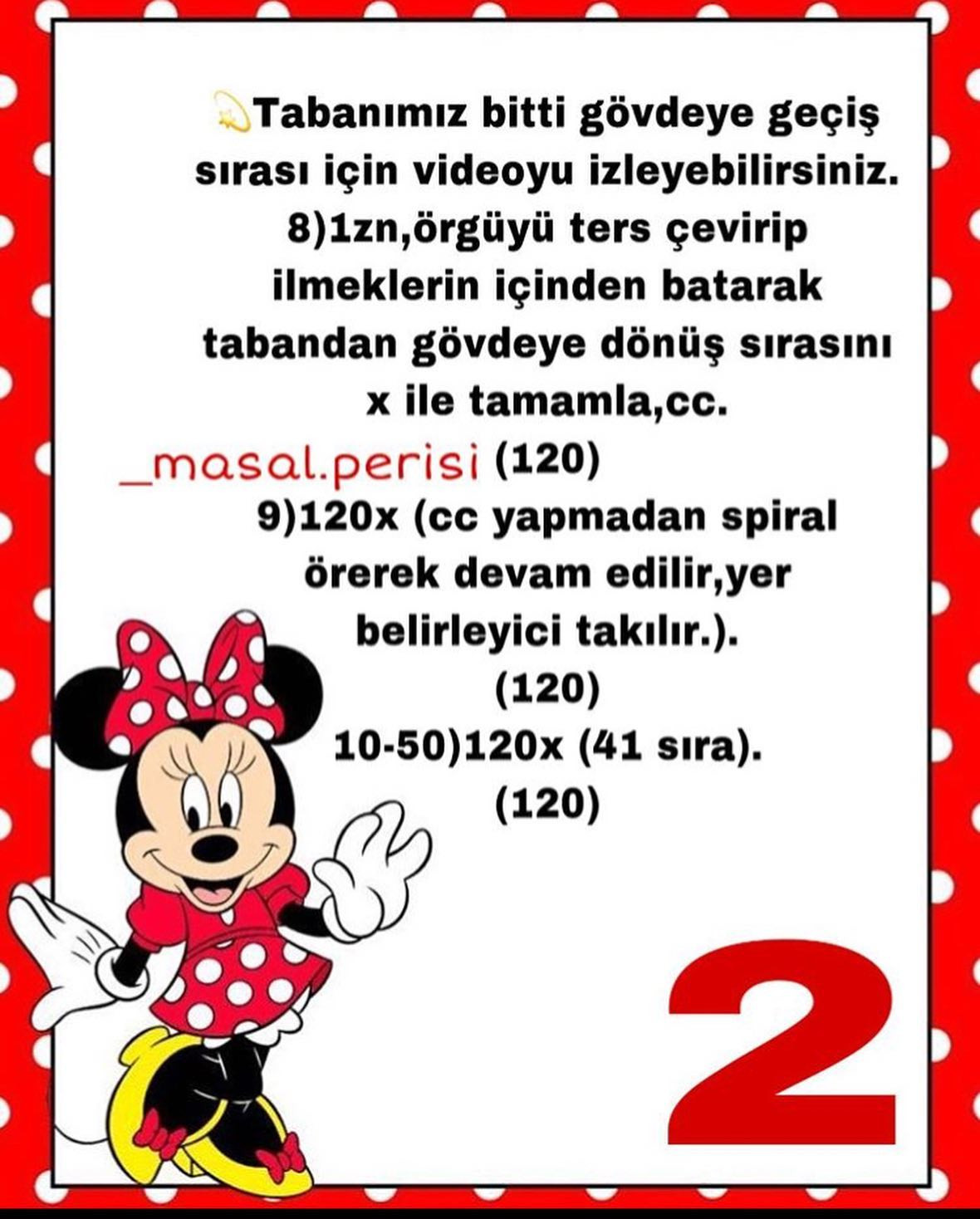 Minnie Mouse Çanta Tarifi - Móc len ví hình Minnie với nơ đỏ và chấm bi trắng, hướng dẫn chi tiết từng hàng