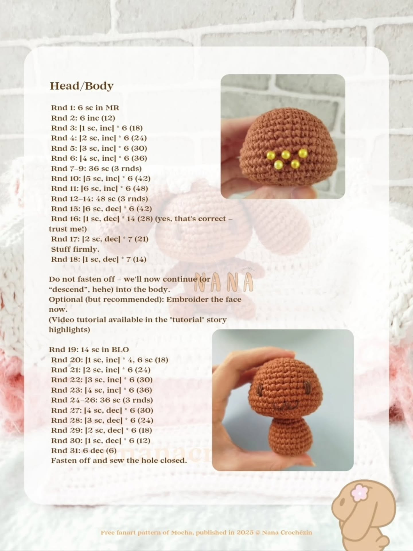 Mocha Chan Cinnamon Friends Free Crochet Amigurumi Pattern
