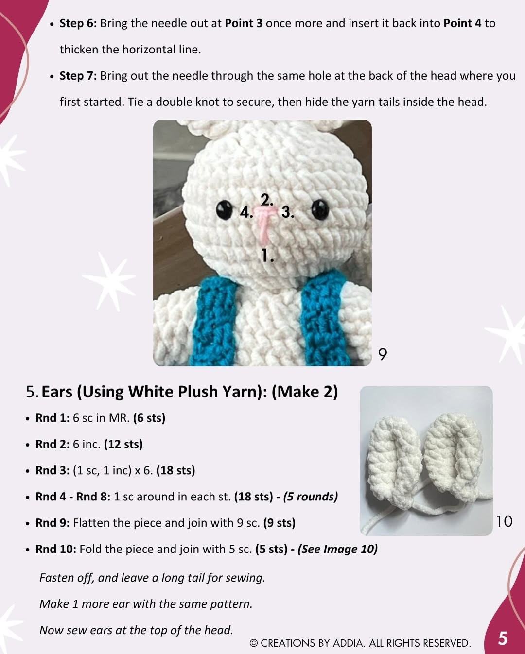 Mr. Bunny Amigurumi Crochet Pattern: Free White Plush Rabbit Doll with Teal Overalls Tutorial