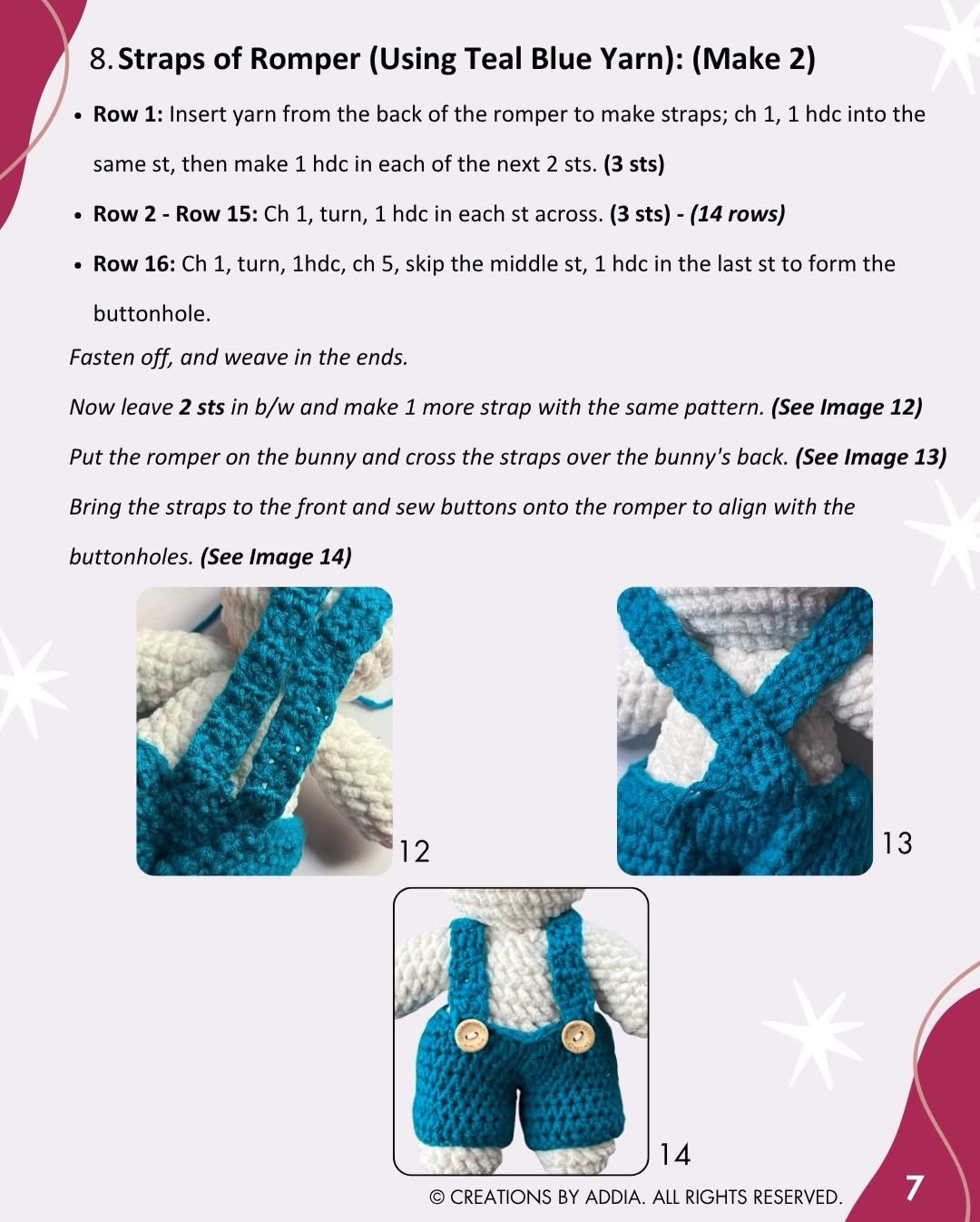 Mr. Bunny Amigurumi Crochet Pattern: Free White Plush Rabbit Doll with Teal Overalls Tutorial
