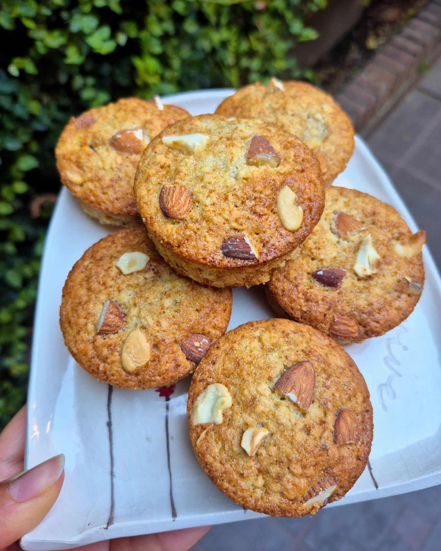 Muffins de banana sin gluten con avena y frutos secos