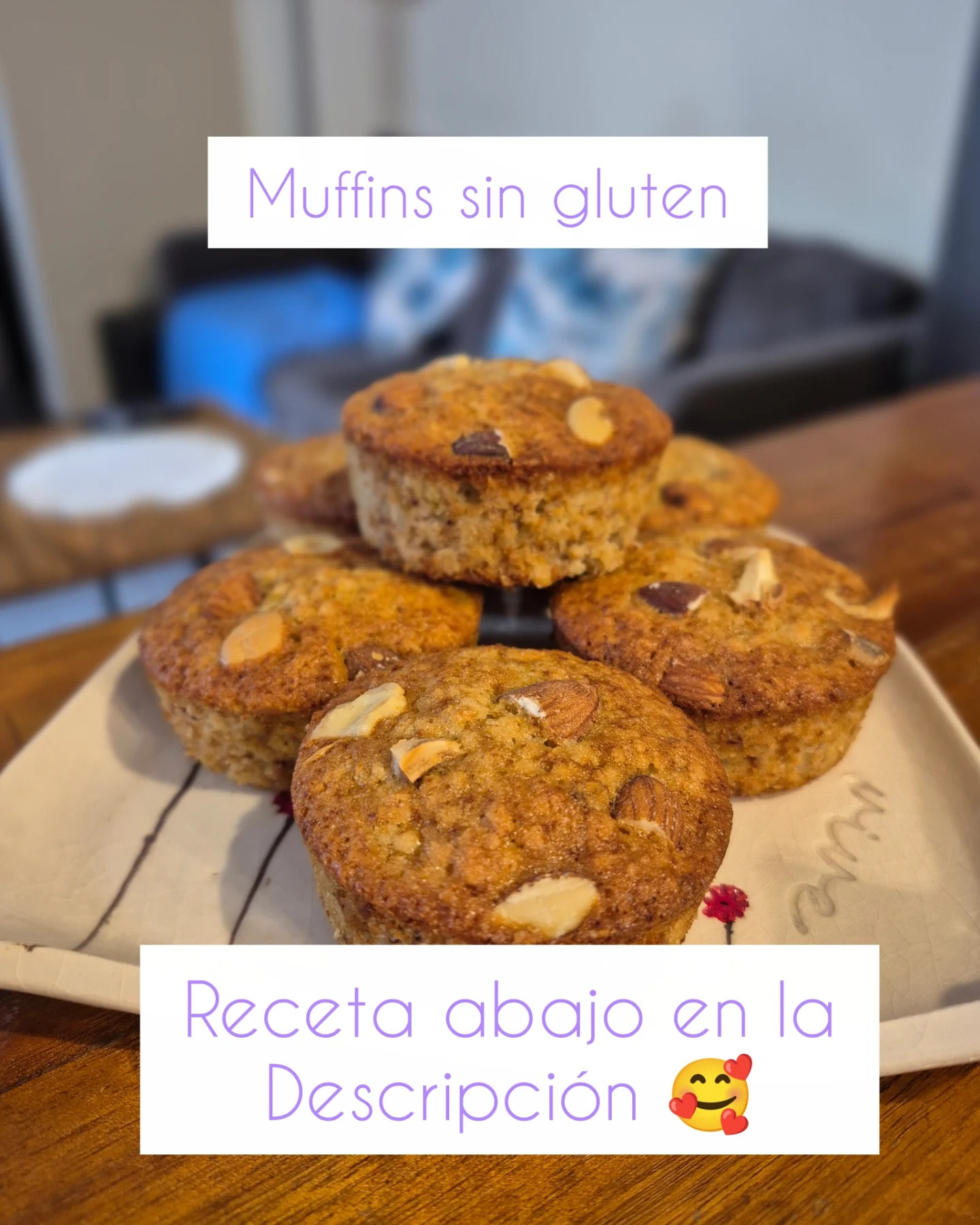Muffins de banana sin gluten con avena y frutos secos