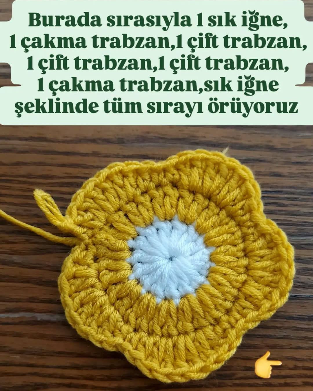 Nasıl Örüldü: Sarı Çiçek Motifi - Mükemmel Ağaç Süsleme ve Aplike İçin