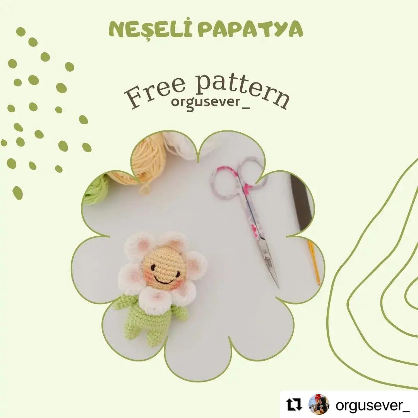 Neşeli Papatya - Free Crochet Pattern for Cute Daisies