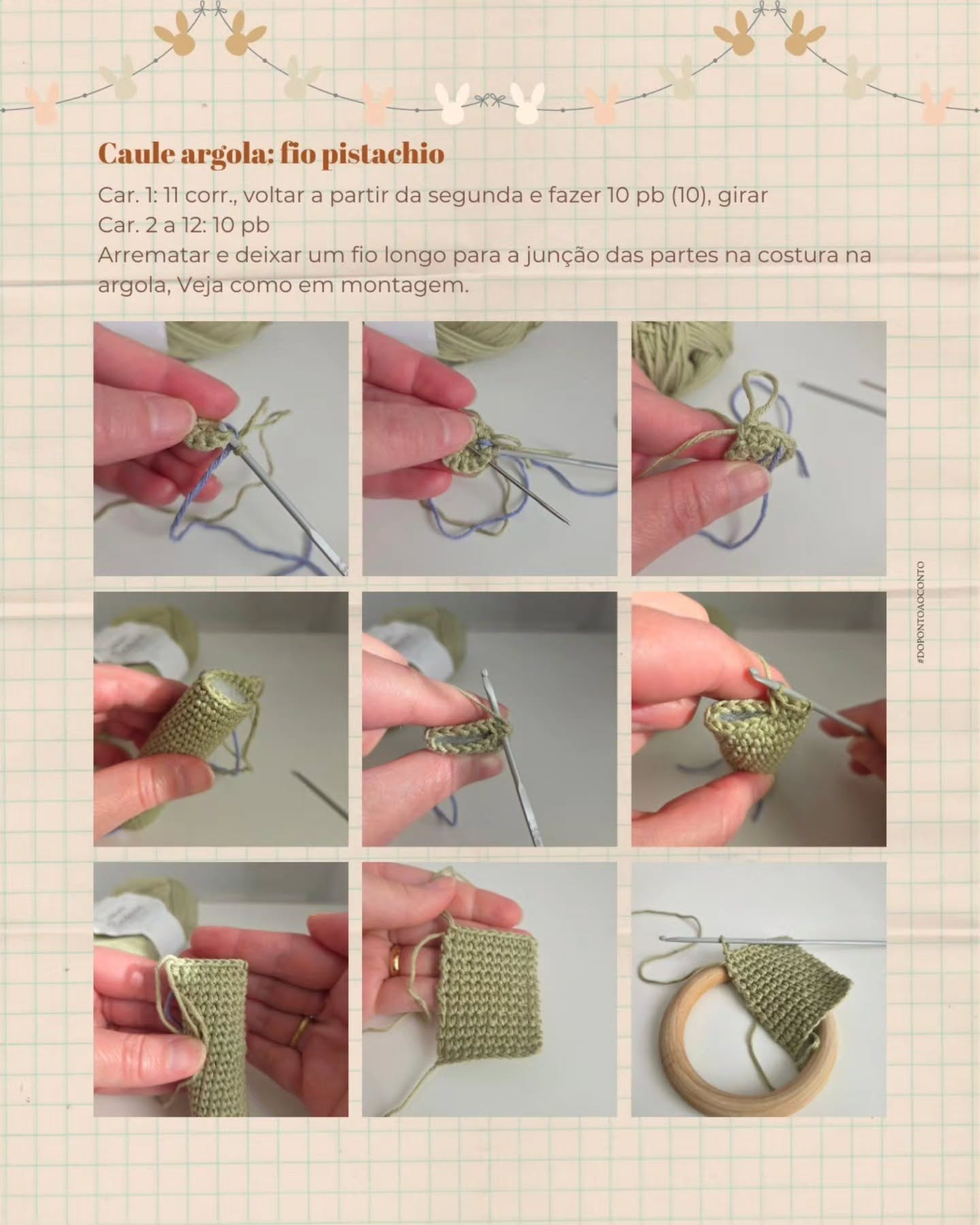 Nina, a doce florzinha: Receita Gratuita de Flor Amigurumi com Argola e Caule