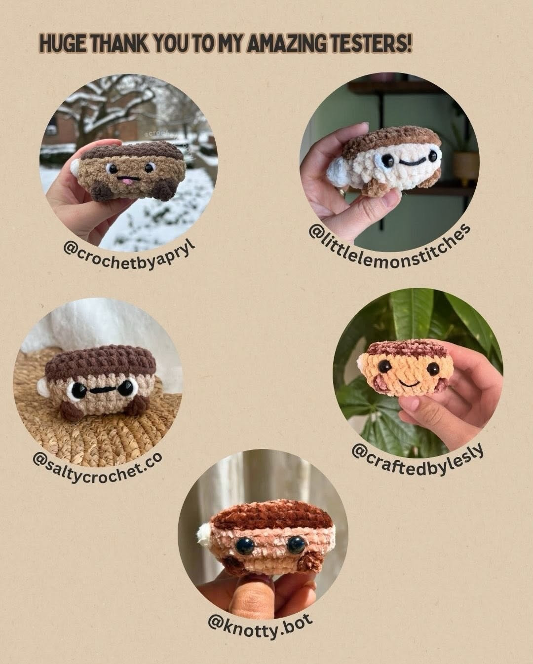 No-Sew Mini Eclair Crochet Pattern - Free Amigurumi Food Doll with Bobble Stitch Instructions