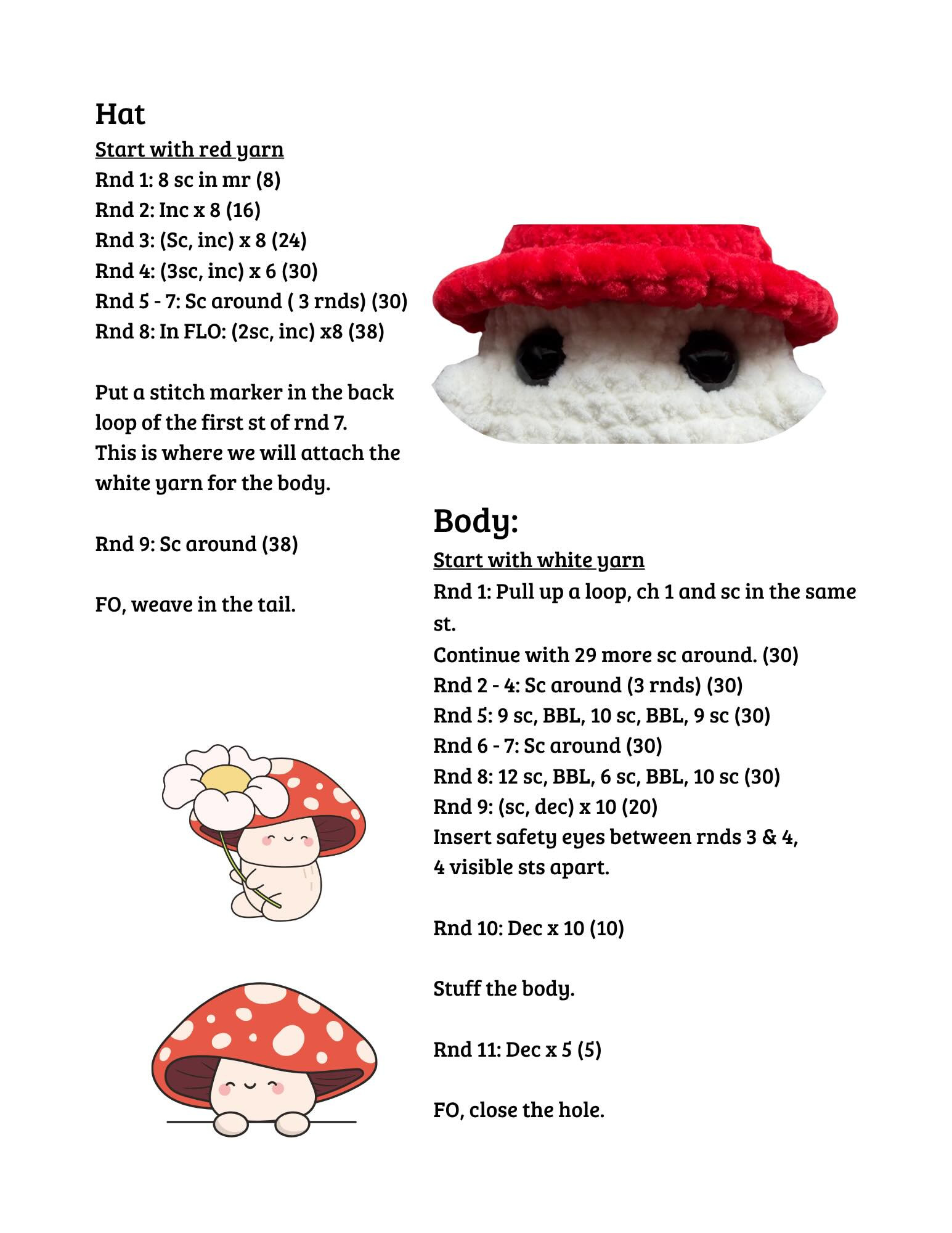 No-Sew Mushroom Desk Buddy Free Crochet Pattern by FosseCrochet