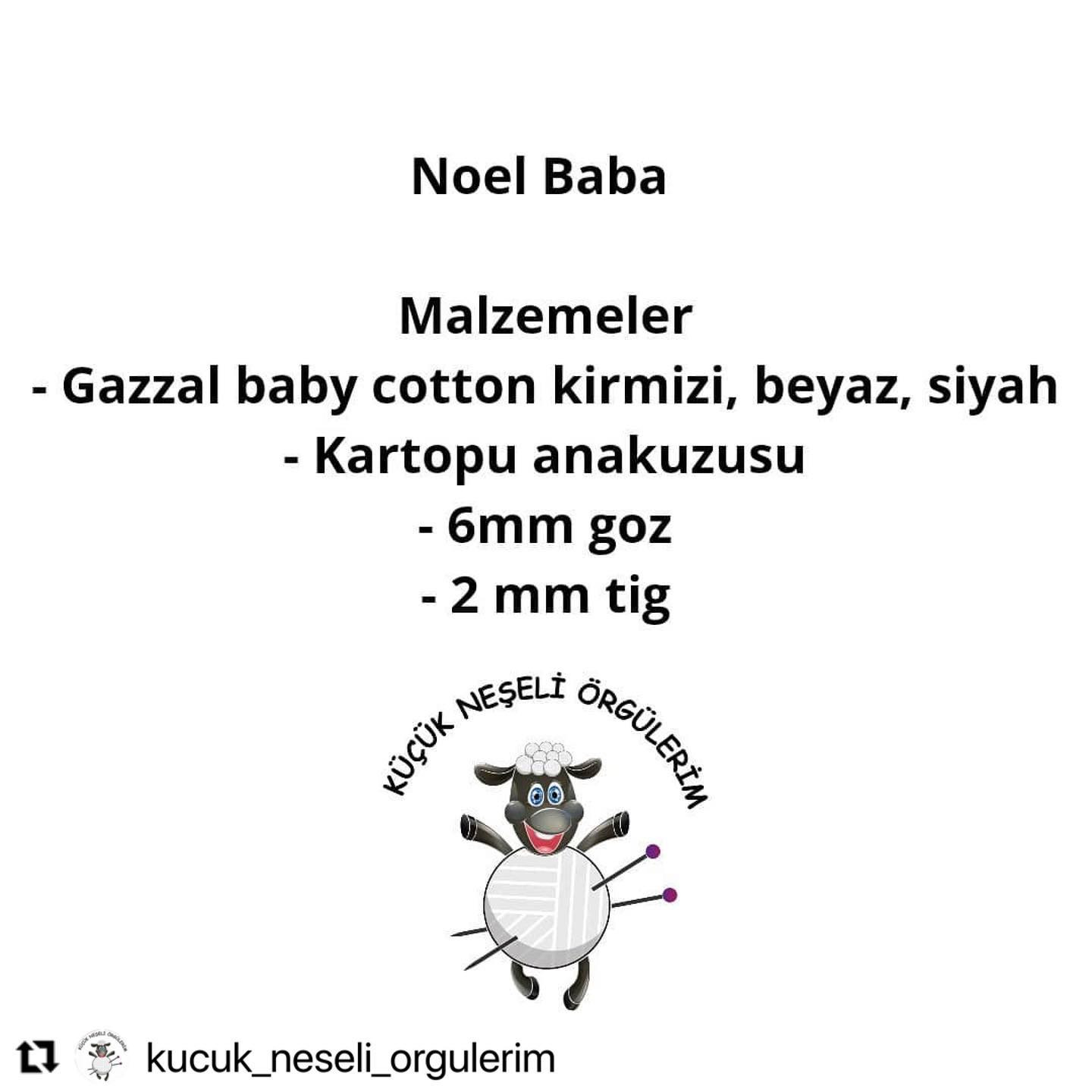 Noel Baba Amigurumi Ücretsiz Mısır Örgü Tarifi ve Malzemeleri
