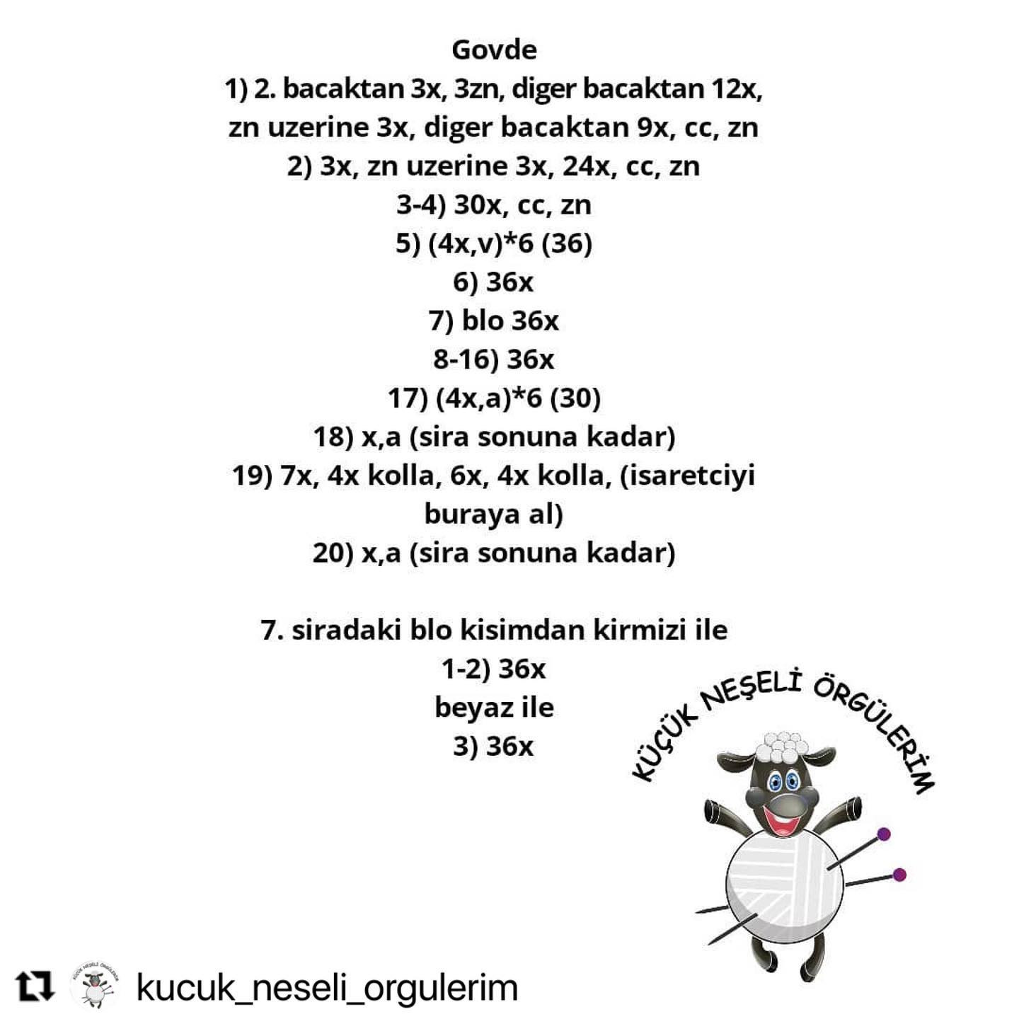 Noel Baba Amigurumi Ücretsiz Mısır Örgü Tarifi ve Malzemeleri
