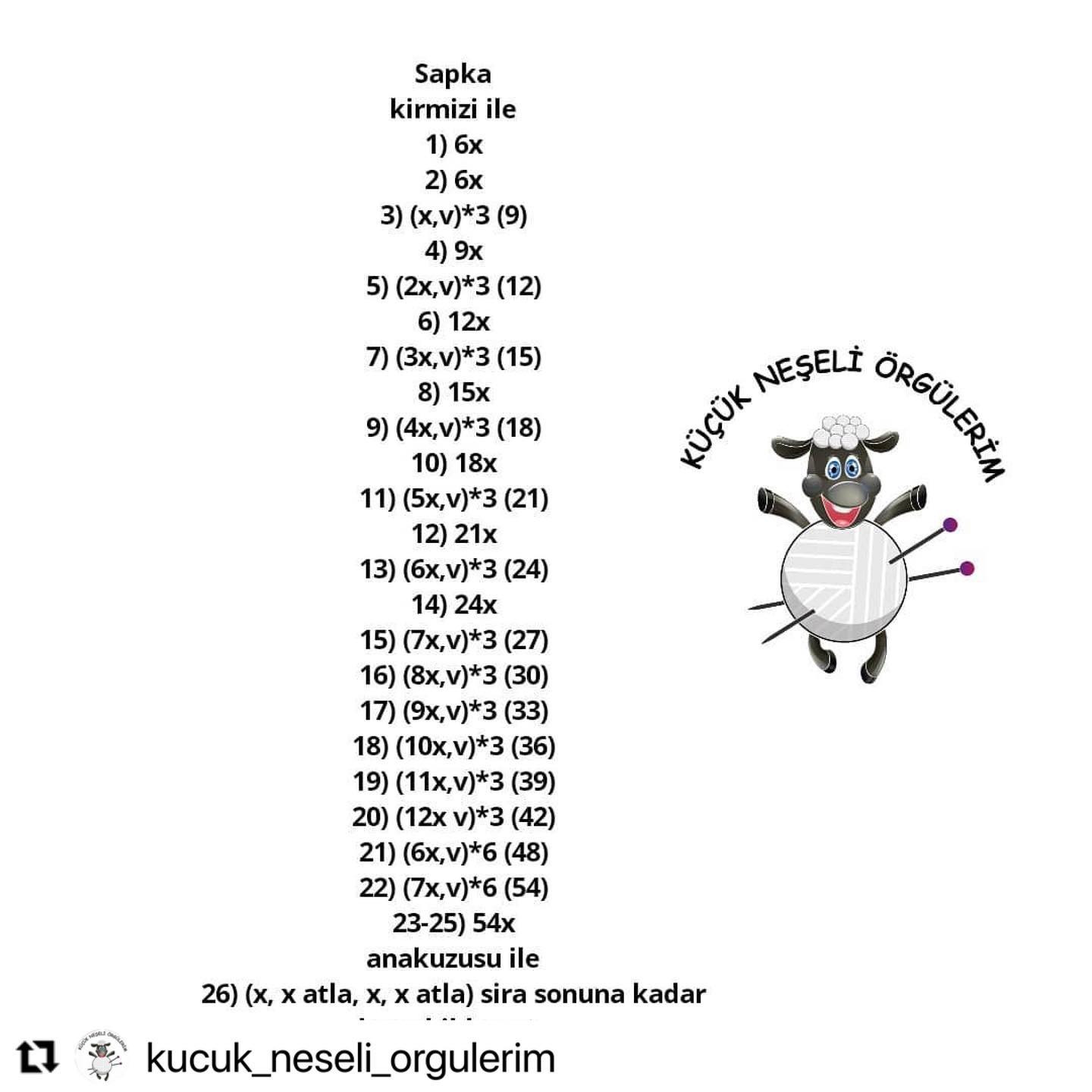 Noel Baba Amigurumi Ücretsiz Mısır Örgü Tarifi ve Malzemeleri