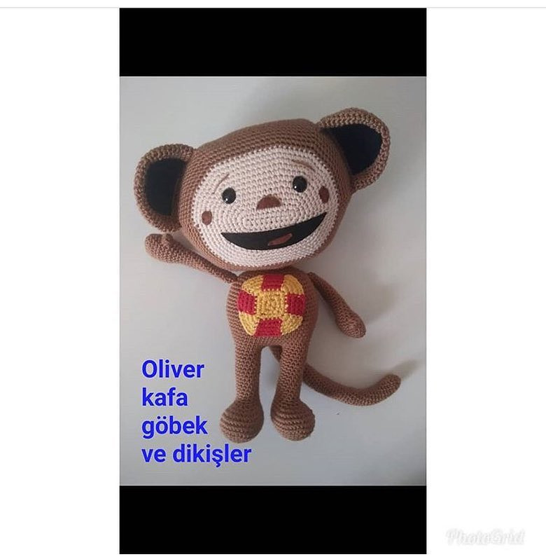 Oliver Monkey Amigurumi Crochet Pattern: Step-by-Step Instructions for Legs, Body, Arms, Tail, and Ears