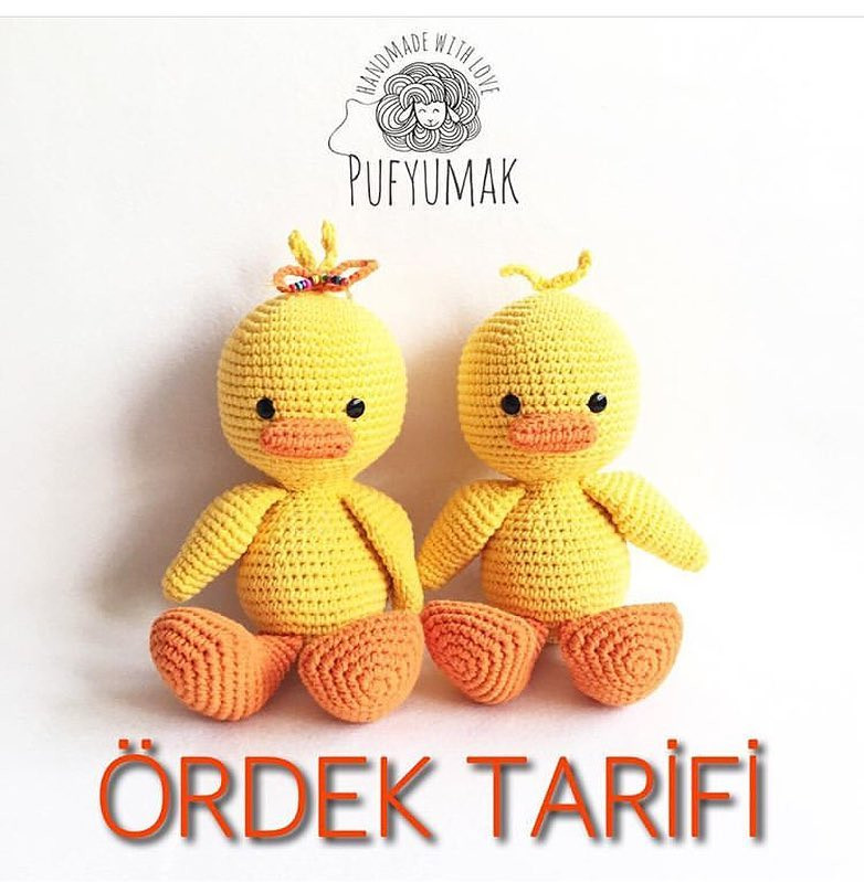 Ördek Tarifi: Gợi ý mẫu móc len búp bê vịt con màu vàng