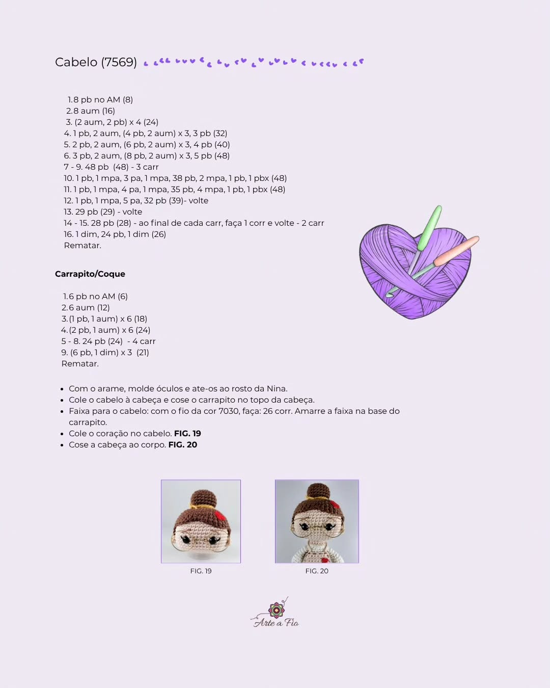 Padrão Gratuito de Amigurumi Nina: Búp bê Móc Len Mặc Áo Yếm và Kính