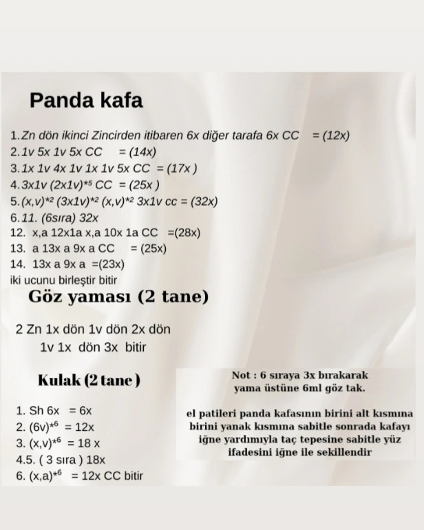 Pandalı Kulaklık Tarifi - Amigurumi Panda Earmuffs Pattern