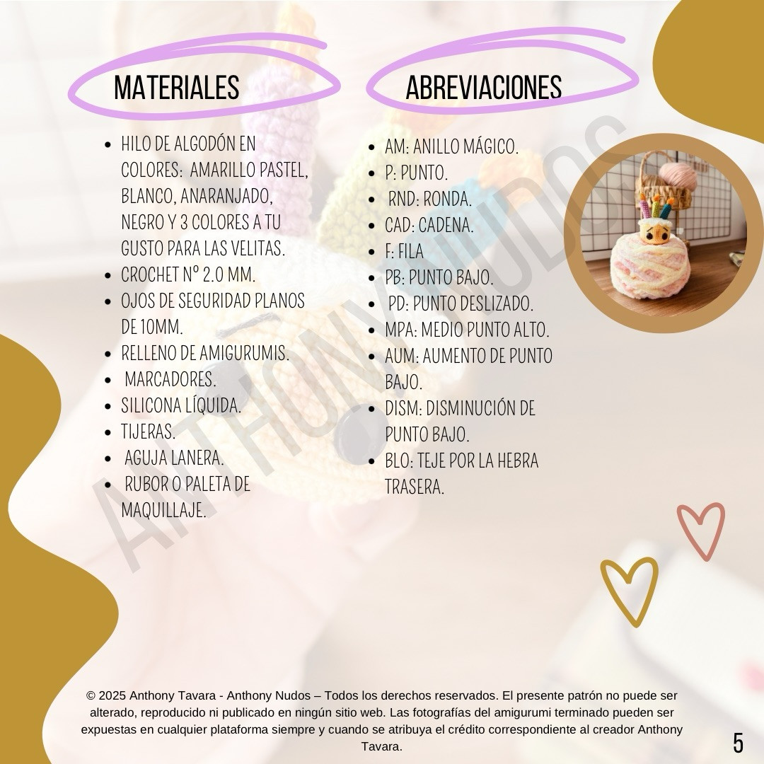 Pastelito Cumpleañero: Patrón gratuito de amigurumi pastel con velas