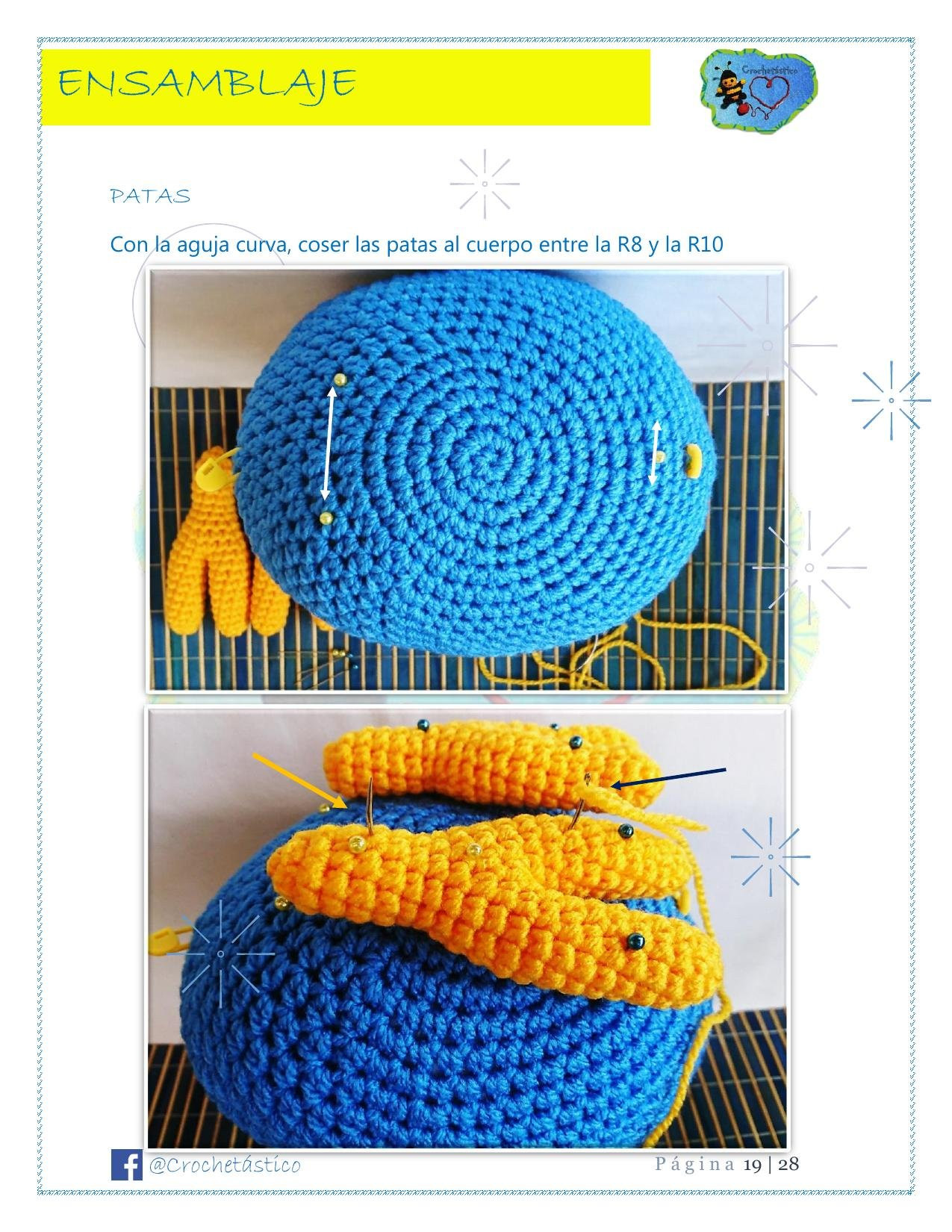 Patrón Amigurumi Gallina Pintadita: Diseño de Búho Azul con Patrones Mágicos