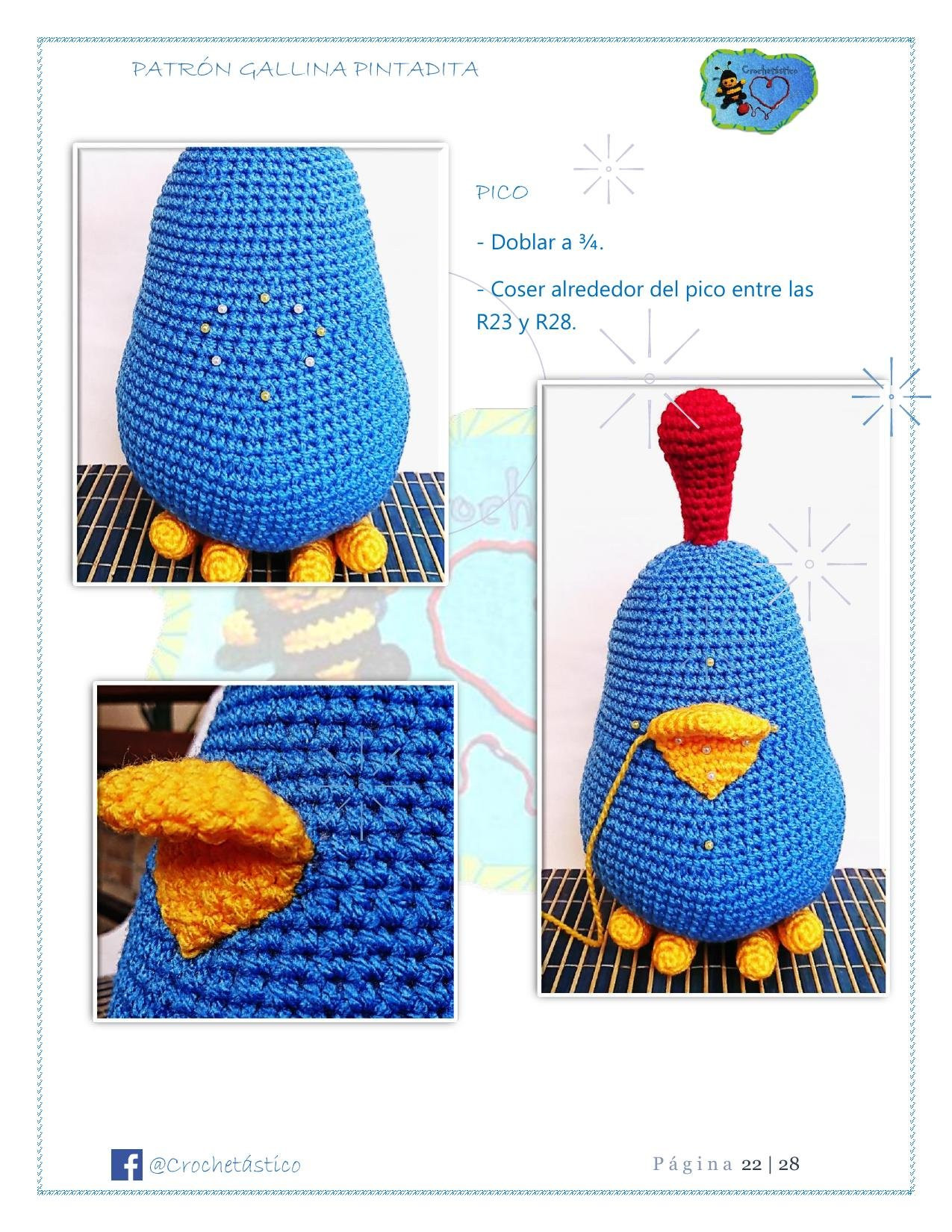 Patrón Amigurumi Gallina Pintadita: Diseño de Búho Azul con Patrones Mágicos