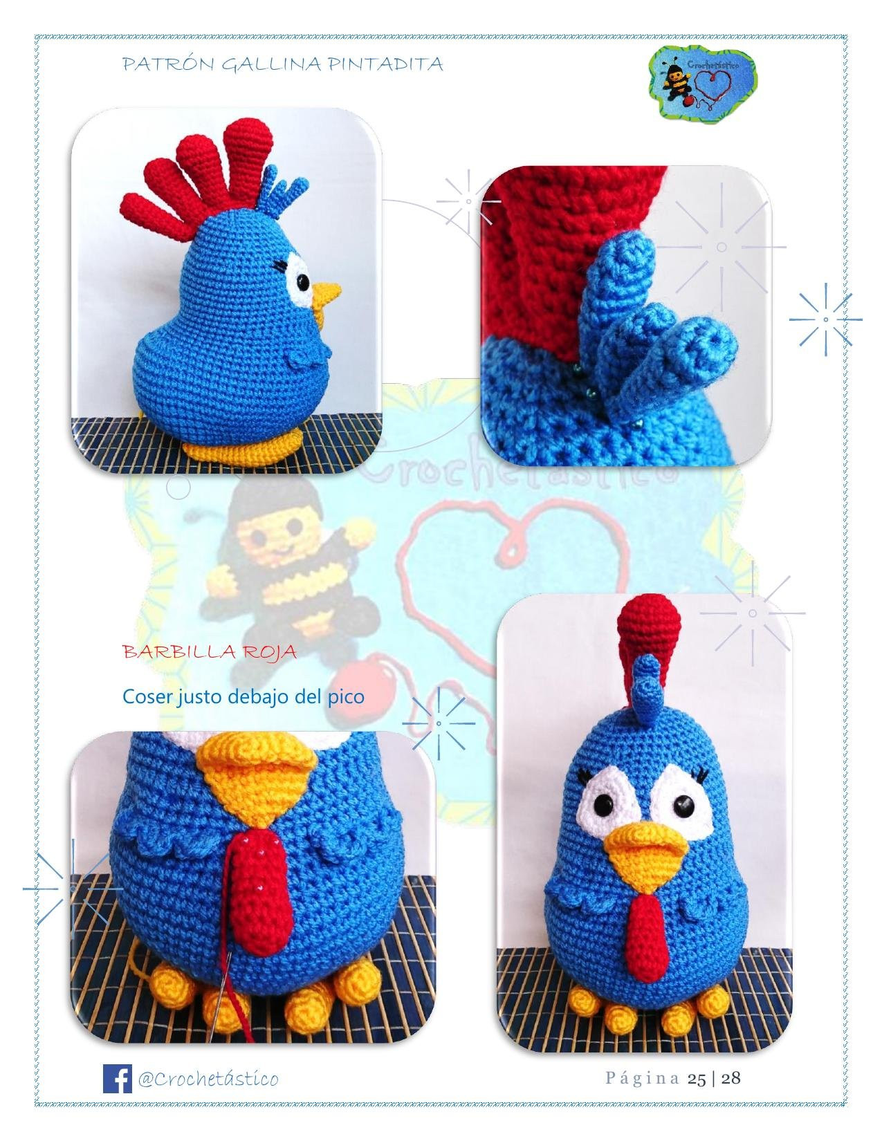 Patrón Amigurumi Gallina Pintadita: Diseño de Búho Azul con Patrones Mágicos