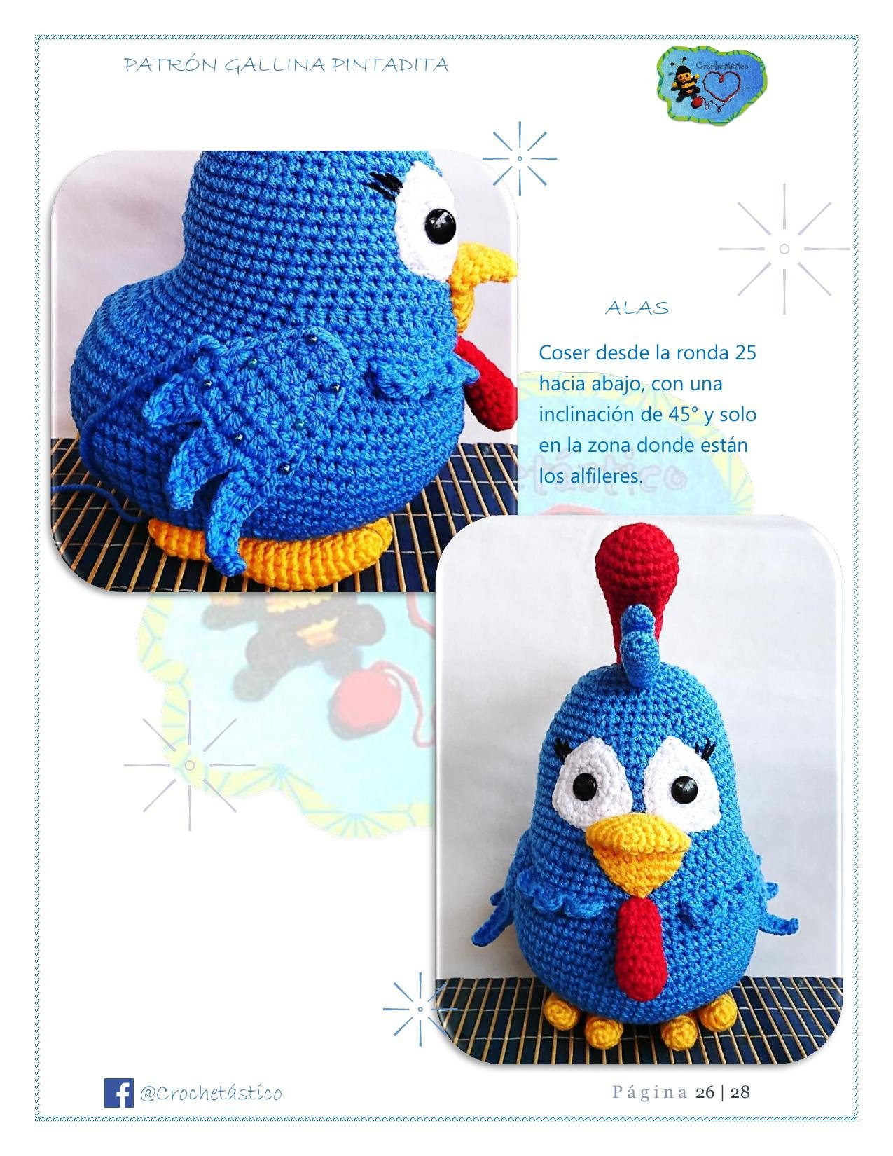 Patrón Amigurumi Gallina Pintadita: Diseño de Búho Azul con Patrones Mágicos
