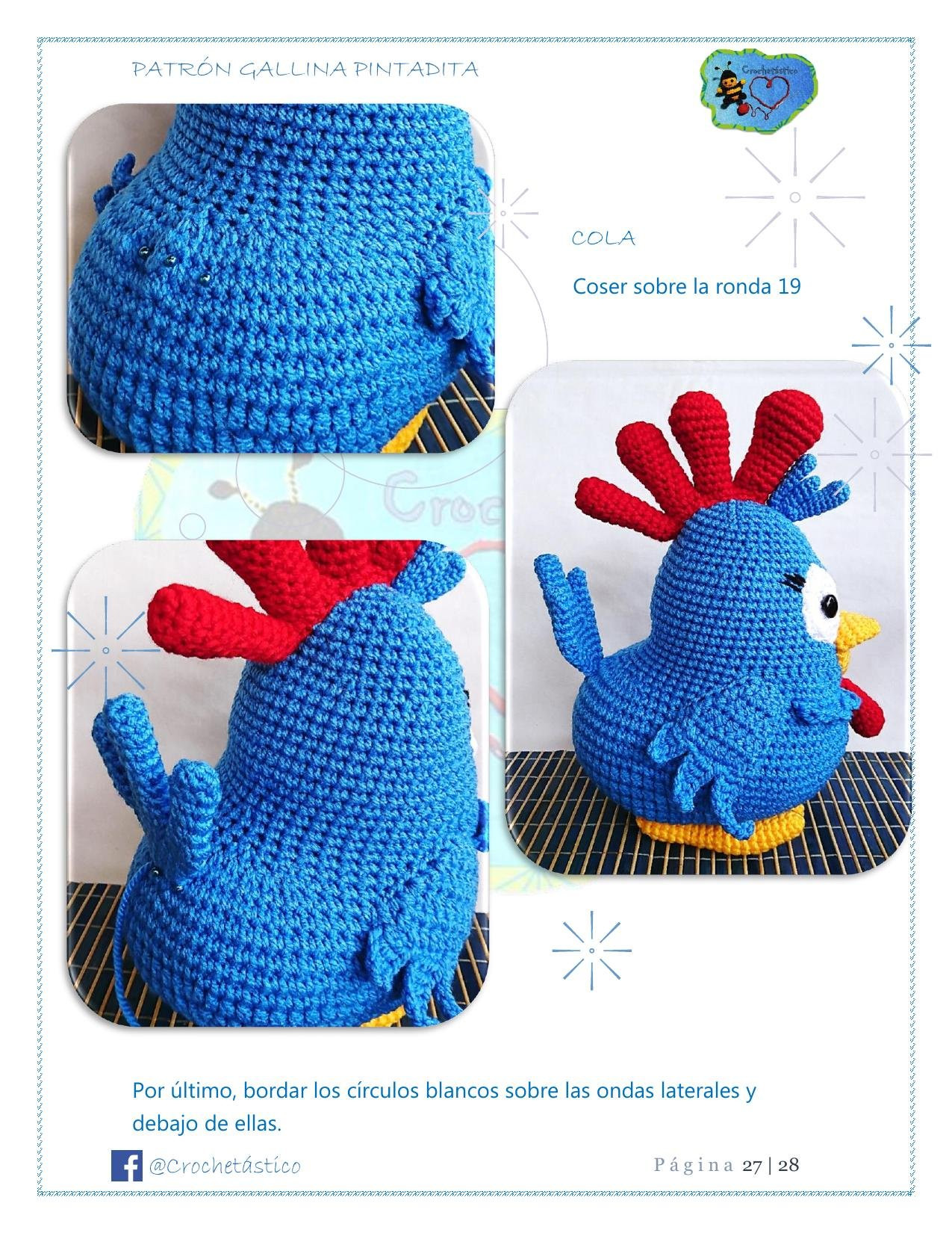 Patrón Amigurumi Gallina Pintadita: Diseño de Búho Azul con Patrones Mágicos