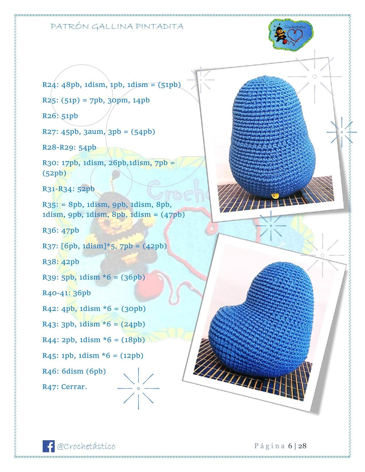 Patrón Amigurumi Gallina Pintadita: Diseño de Búho Azul con Patrones Mágicos