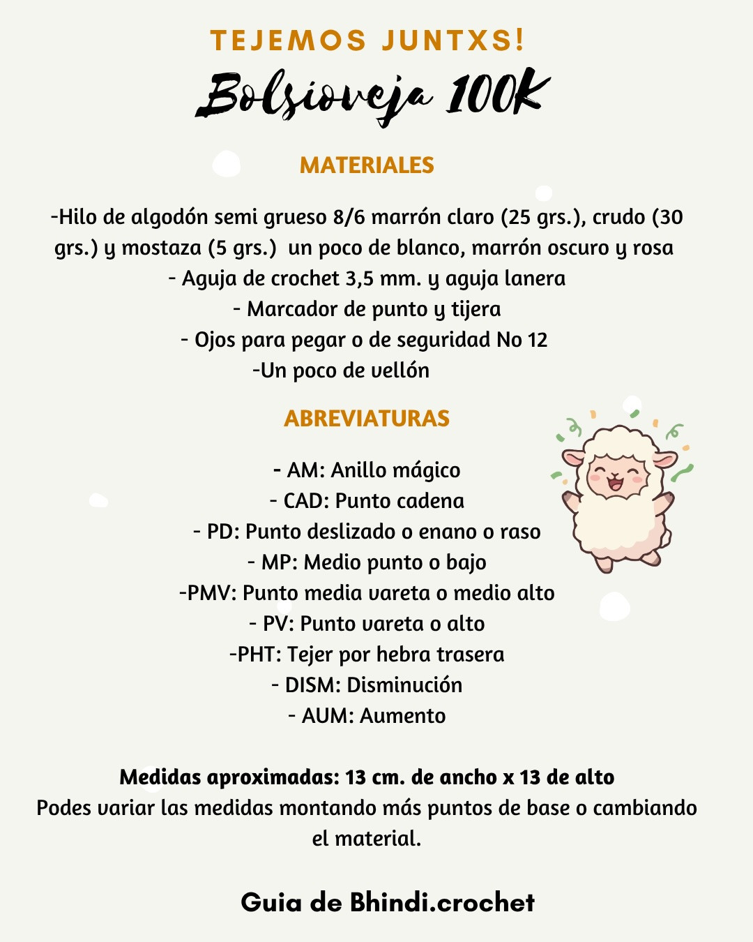 Patrón Crochet Bolsioveja 100K - Guía Gratis para Bolso Oveja con Lana Texturizada