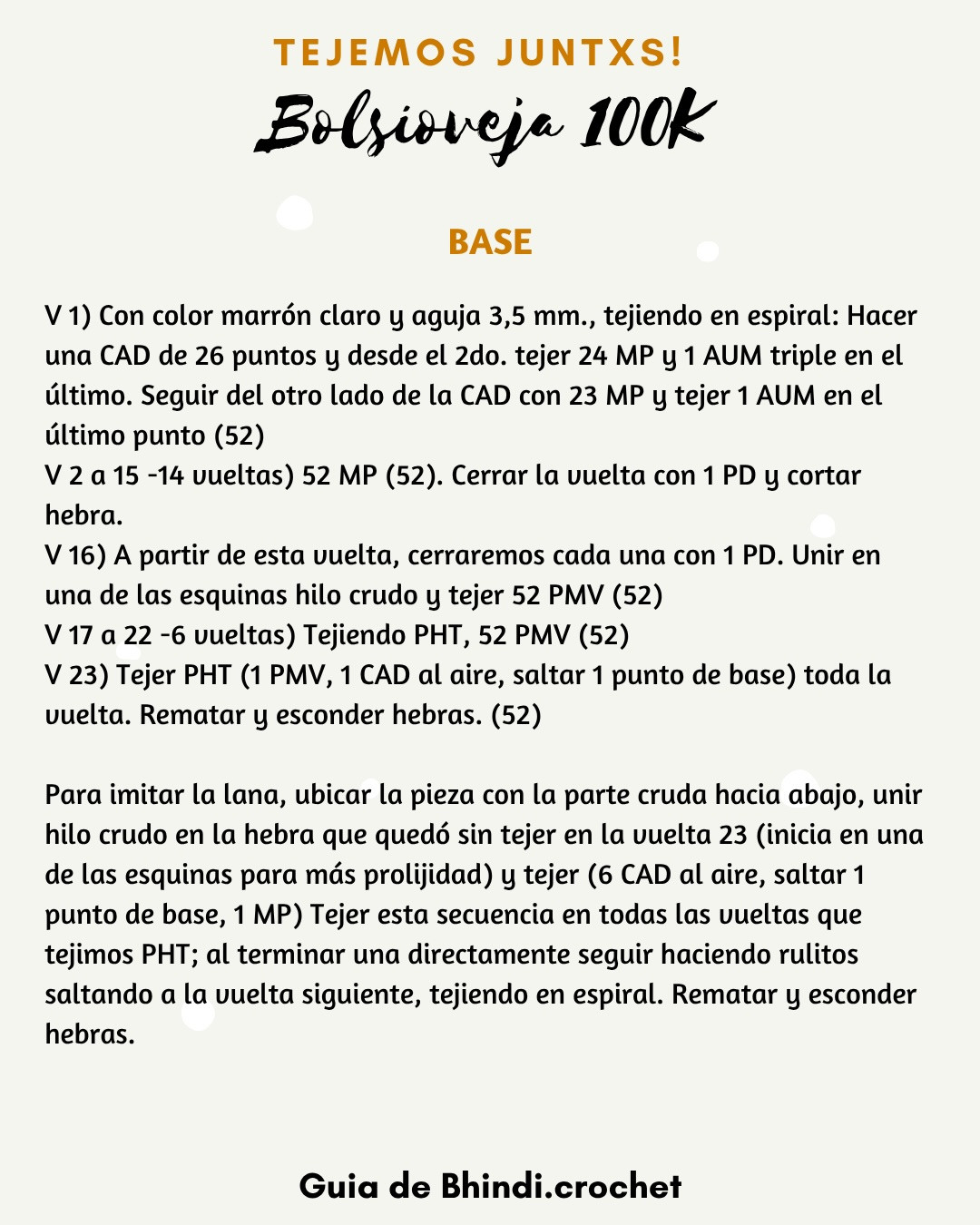 Patrón Crochet Bolsioveja 100K - Guía Gratis para Bolso Oveja con Lana Texturizada