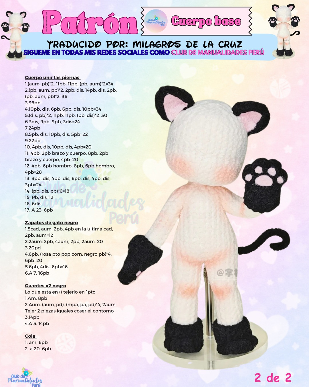 Patrón Cuerpo Base Amigurumi Gato: Guía Paso a Paso para Crear Bases de Ositos y Muñecos Tiernos