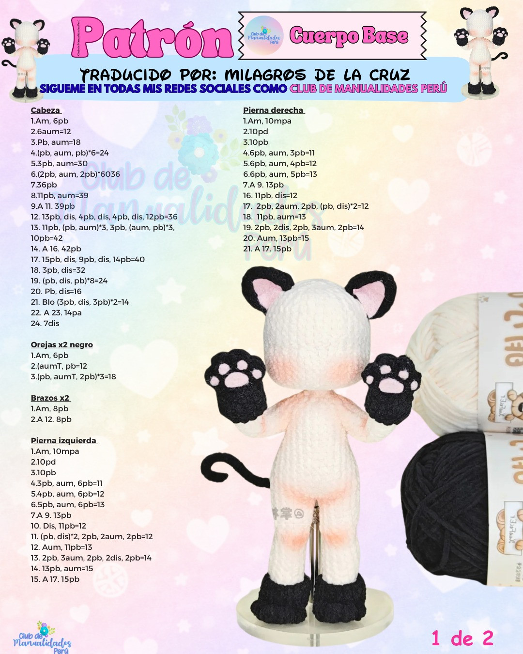 Patrón Cuerpo Base Amigurumi Gato: Guía Paso a Paso para Crear Bases de Ositos y Muñecos Tiernos